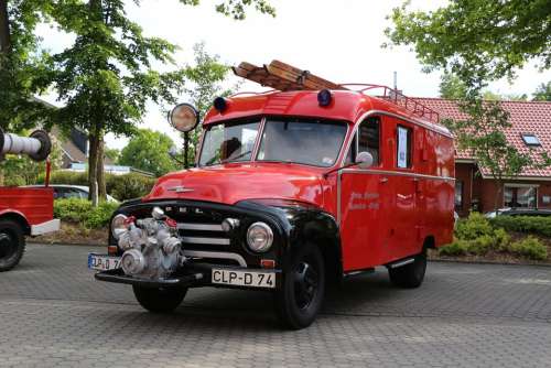 Fire Fire Truck Historically Vehicle Red Oldtimer
