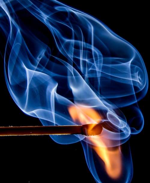 Fire Match Flame Sulfur Burn Ignition Close Up