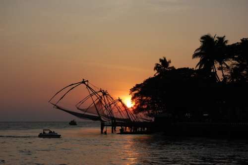 Fishing Nets India Flow Sunset