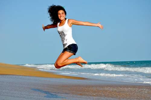 Fitness Jump Health Woman Girl Healthy Fit