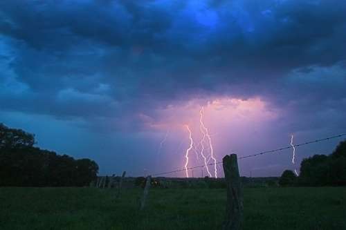 Flash Thunderstorm Storm Thunder Clouds Twilight