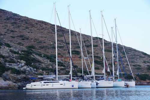 Fleet Sail Greece Sea Summer Vacations Boat