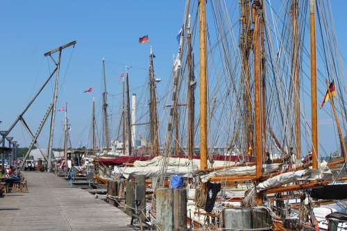 Flensburg Port Sailor Boats Sailing Vessel Sea