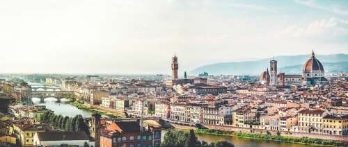 Florence Italy Church Tuscany Panorama Towers