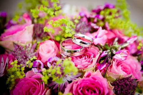 Flowers Wedding Wedding Rings Bouquet Floral