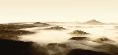 Fog Czech-Saxon Switzerland Mountains Travel Mist