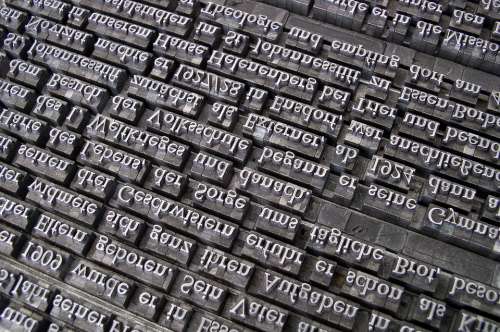Font Lead Set Book Printing Gutenberg Letters