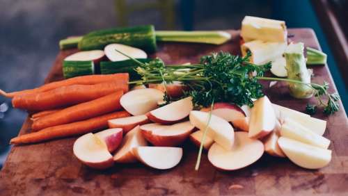 Food Salad Raw Carrots Sliced And Diced