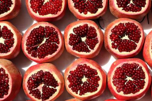 Food Fruits Pomegranate Delicious Ripe Fresh