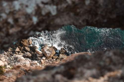 Formentera Cliff Hole Sea Rocks Island Turquoise