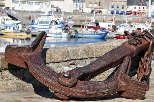 Fouesnant Anchor Wharf Boats Sea