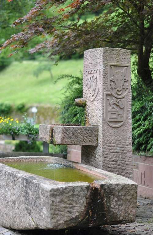 Fountain Wittichen Monastery Water