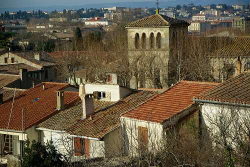 France Carcassonne Old Town Tiles Church