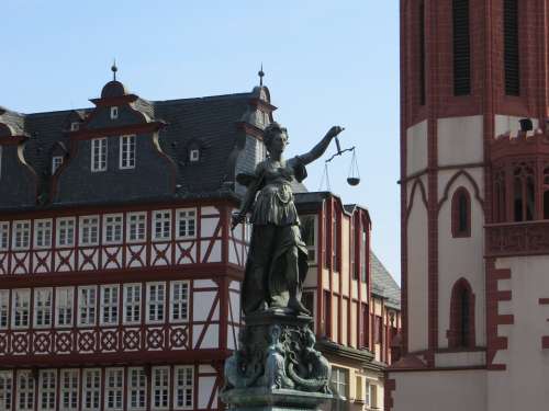 Frankfurt City Architecture Churches Truss