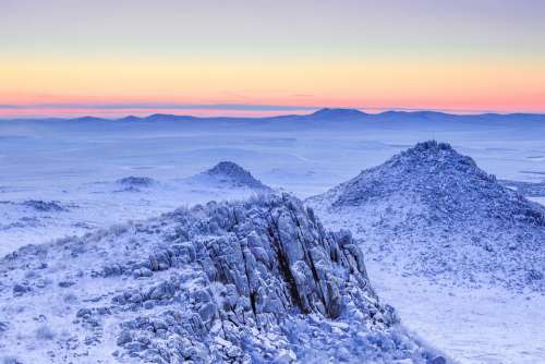 Freezing Landscape Frozen Cold Sunrise Rough