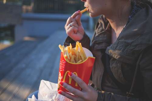 French Fries Fast Food Mcdonald'S Eating Female