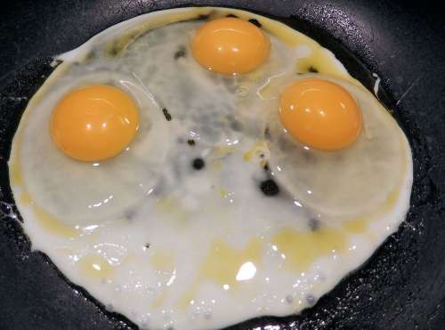 Fried Eggs Eggs Frying Pan Olive Oil
