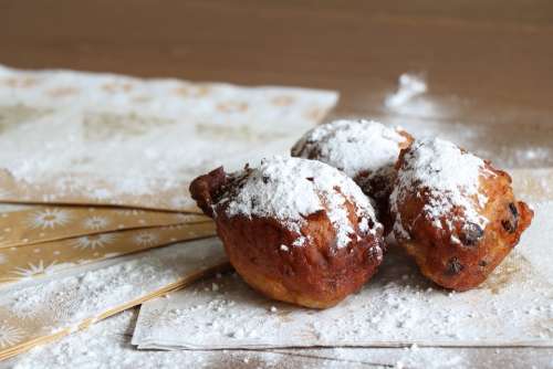 Fritters Old And New Powdered Sugar Raisins