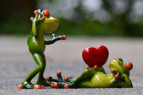 Frogs Love Headphones Music Valentine'S Dance Pose