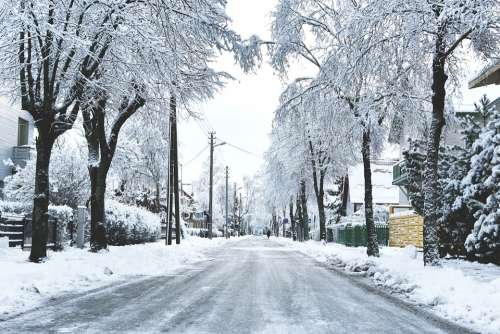 Frost Snowy Winter Town Winter City Street