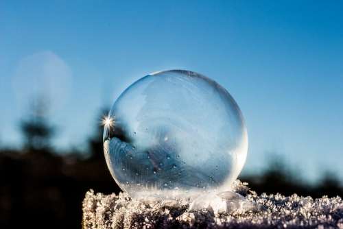 Frozen Bubble Soap Bubble Frozen Winter Sunbeam