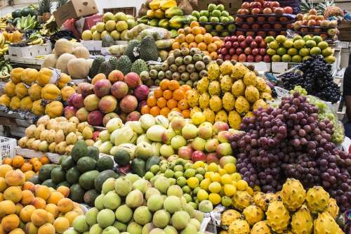 Fruit Market Food Healthy Delicious Vitamins