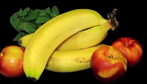 Fruit Bananas Nectarines Food Healthy Vitamins