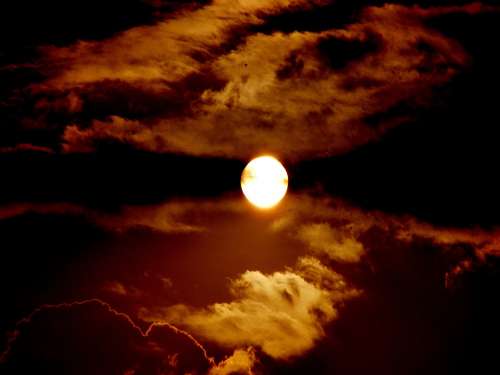 Full Moon Cloud Night Sky Light