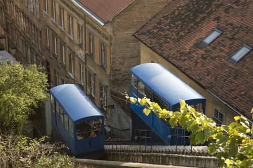 Funicular Lift Travel Landscape Zagreb Croatia