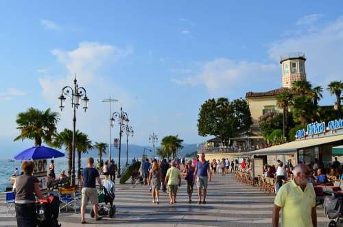 Garda Lazise Promenade Water Vacations Italy Lake