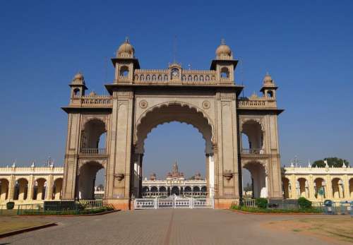 Gate Mysore Palace Architecture Landmark Entrance
