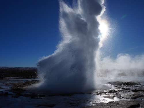 Geyser Water Fountain Explosion Inject