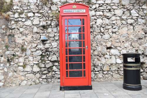 Gibraltar London Phone Booth English British Red