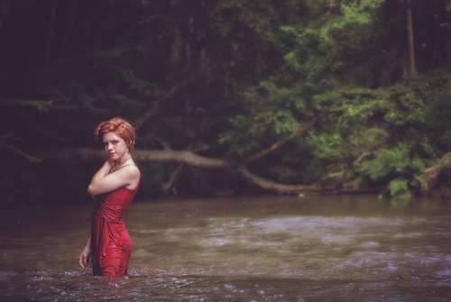 Girl Wet Summer Woman Water Female Outdoor Pose