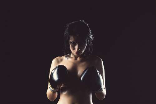 Girl Boxer Fighter Nude Boxing Gloves Fight Body