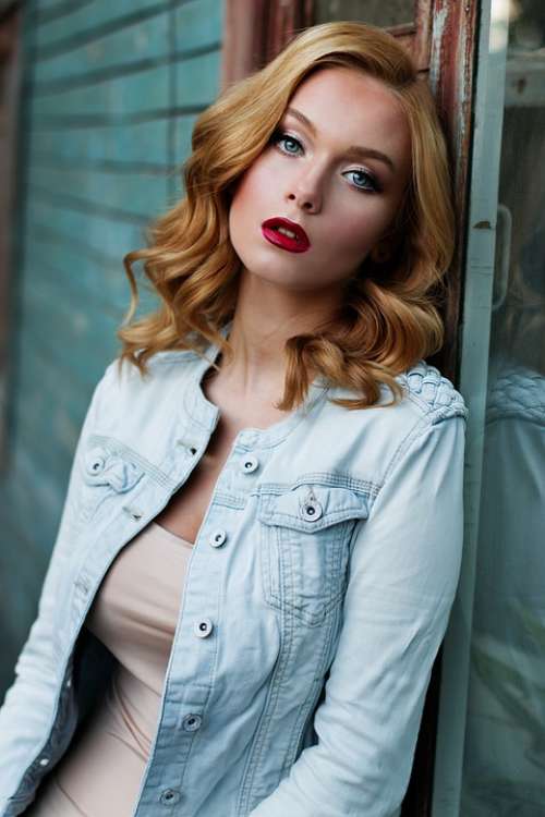 Girl Red Hair Makeup Russian Model Beauty