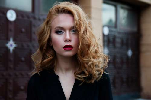 Girl Red Hair Makeup Caucasian Model Beauty