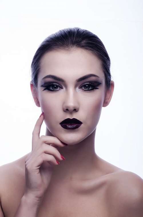 Girl Eyes Makeup Sexy Glamor Model Portrait
