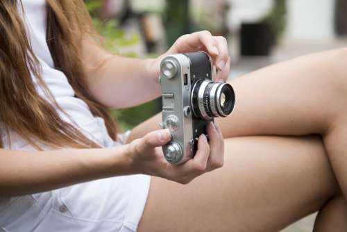 Girl Camera Photographs Retro Old Photo Picture