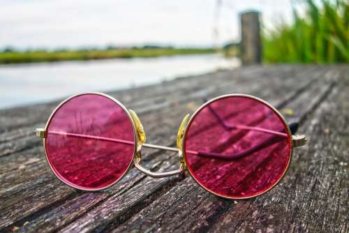 Glasses Pink Glasses Lens Eyesight Sight Vision