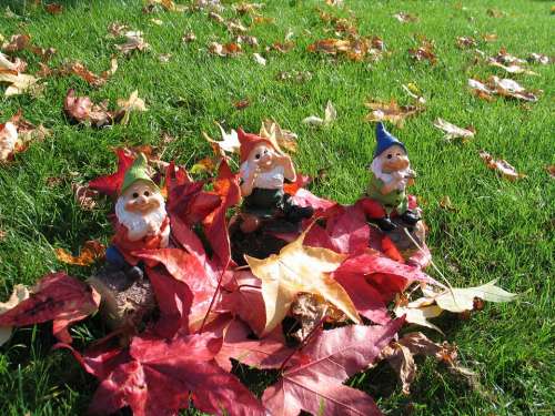 Gnome Dwarf Nature Leaf Garden Leaves Decoration