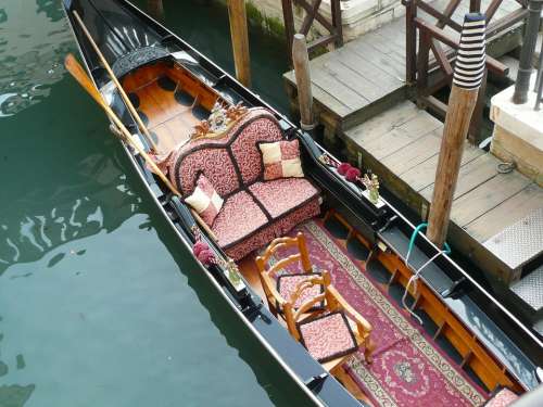 Gondola Venice Canal Boat Europe Romantic River