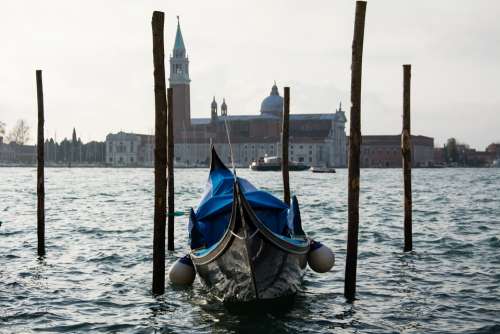 Gondola Venice Church Italy Boats