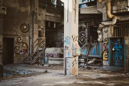 Graffiti Spray Paint Warehouse Industrial Equipment