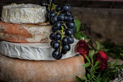 Grapes Berry Fruit Sweet Cheese Food Mockup