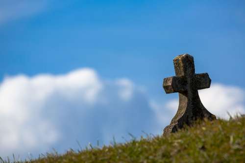 Grave Sky Cross Old Stone Heaven Christian