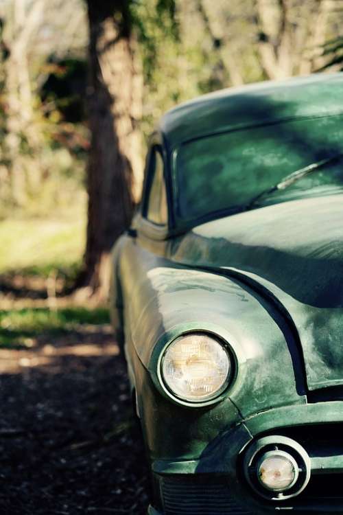 Green Old Car Antique