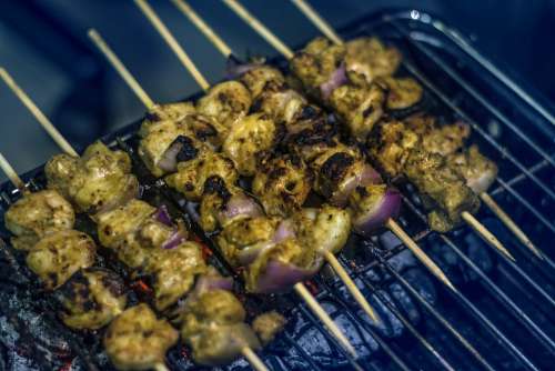 Grilled Chicken Food Meat Bbq Kebab Eat Grilling
