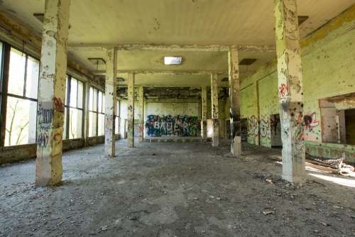 Hall Large Room Abandoned Ruin Pforphoto