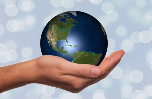 Hand Keep Globe Earth Continents Usa America